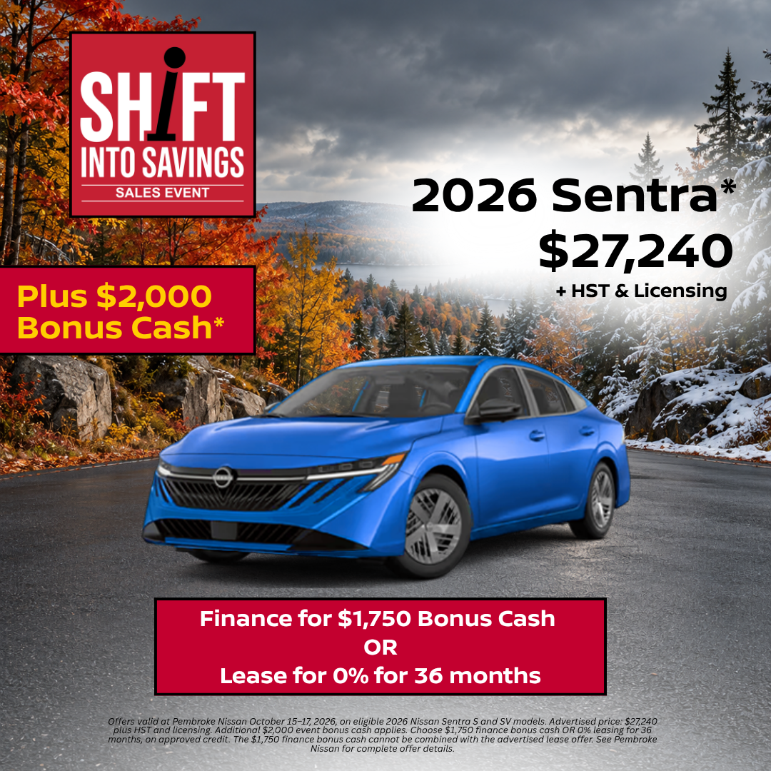 2026 Sentra S / SV — Shift into Savings offer