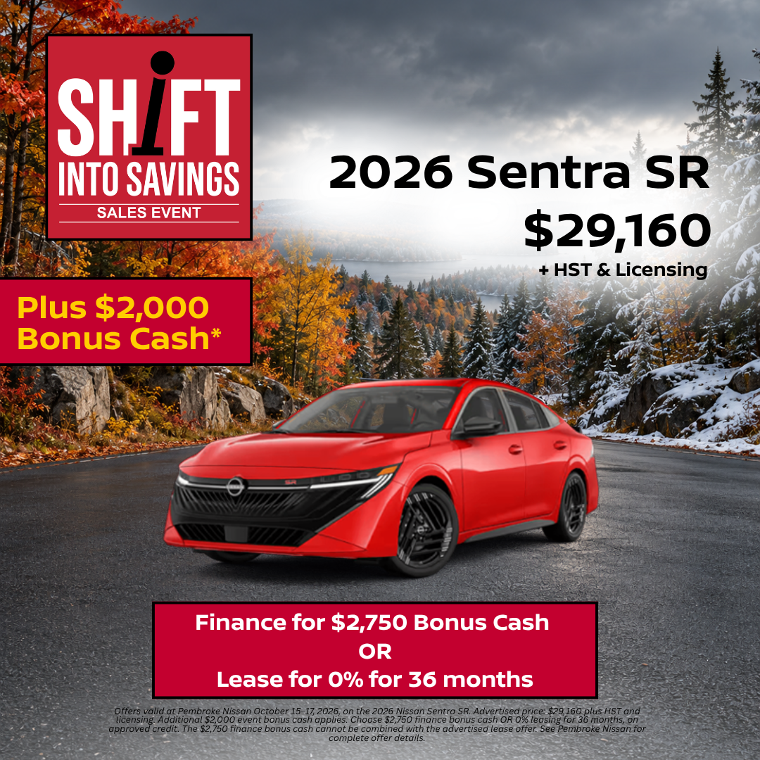 2026 Sentra SR — Shift into Savings offer