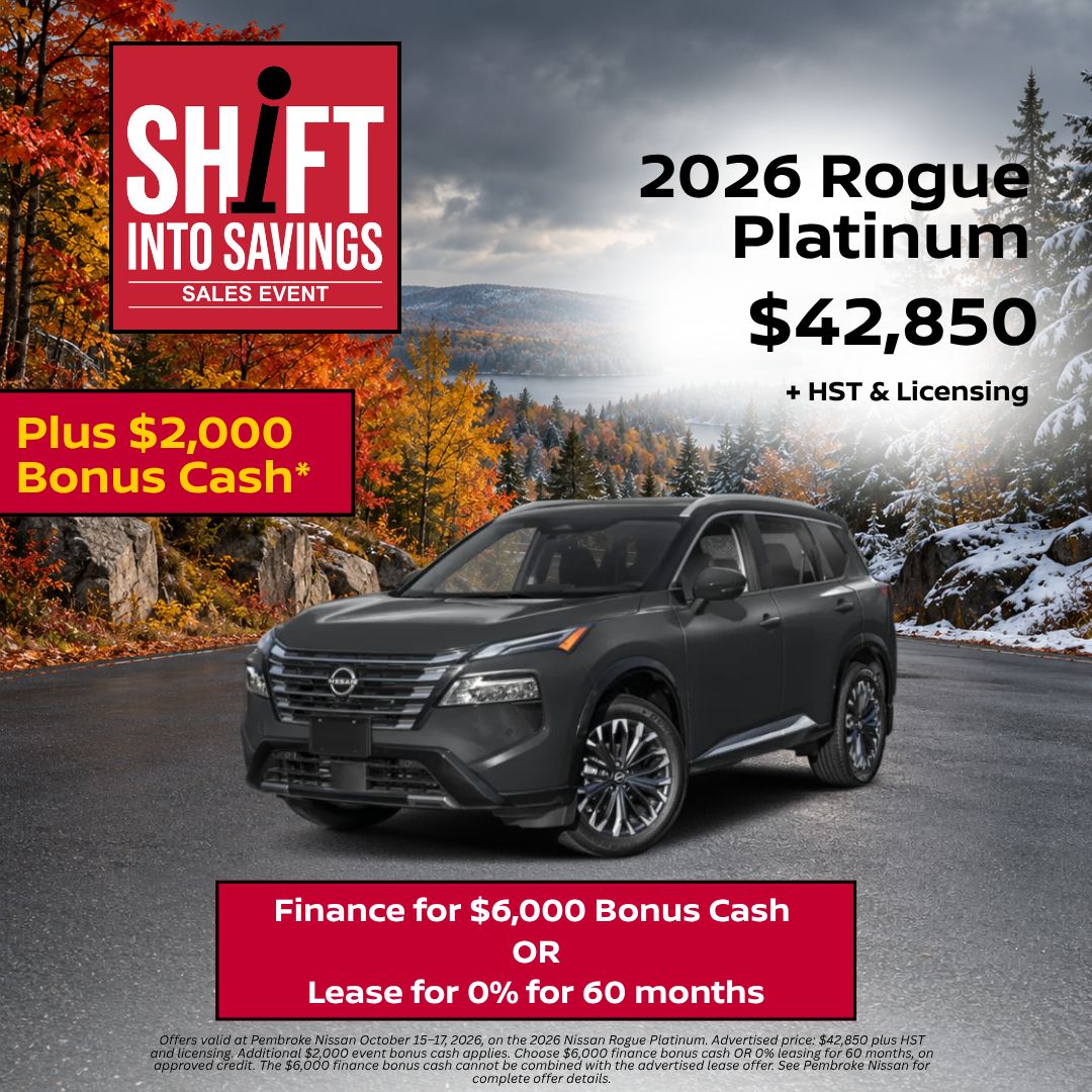 2026 Rogue Platinum AWD — Shift into Savings offer